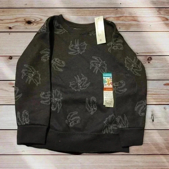GARANIMALS SIZE 2T BLACK SWEATSHIRT WITH DINOSAURS PRINT - Picture 1 of 2